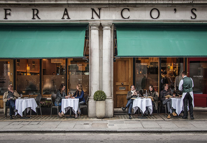 Franco's Exterior - Best Italian Restaurants in London