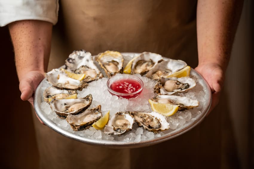 delicious feast of oysters - Fine Dining at The Seafood Bar