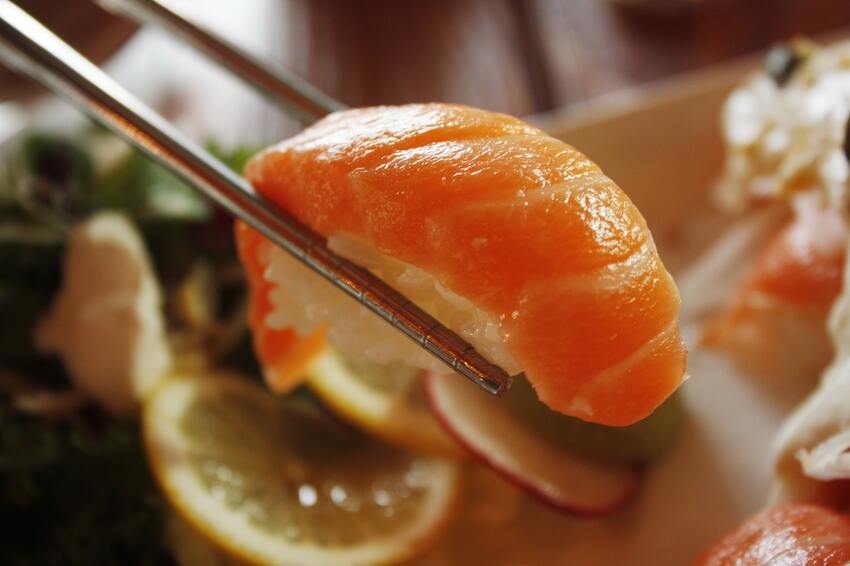 salmon nigiri - sushi on jones london