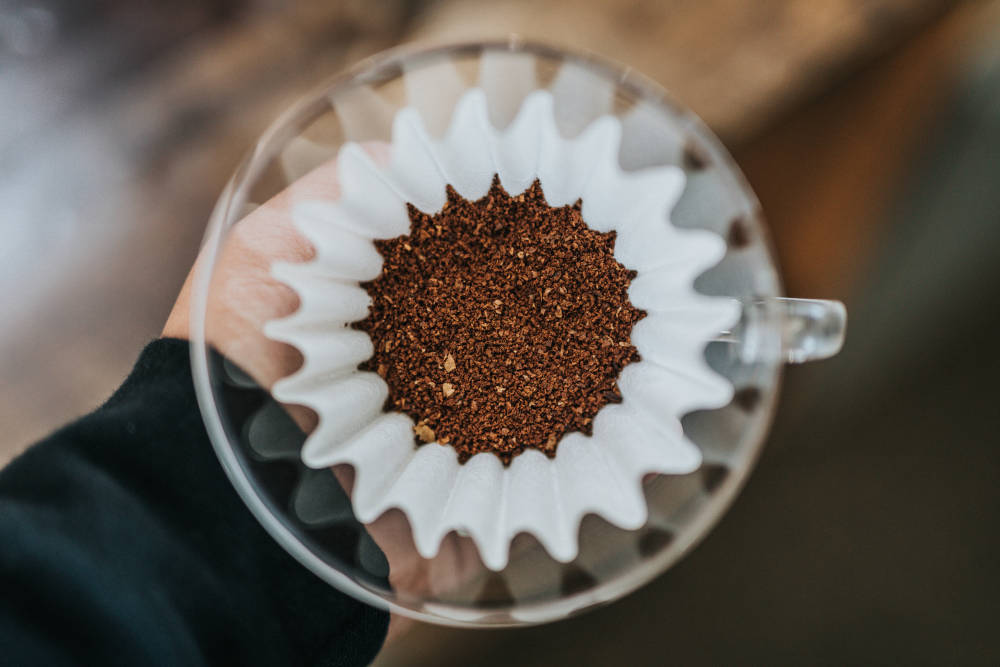 ground-coffee-filter